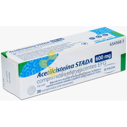 ACETILCISTEINA STADA 600 mg COMPRIMIDOS EFERVESCENTES EFG , 20 comprimidos (tubo)