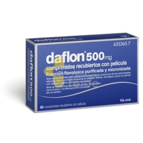 DAFLON 500 MG COMPRIMIDOS RECUBIERTOS CON PELÍCULA, 60 comprimidos