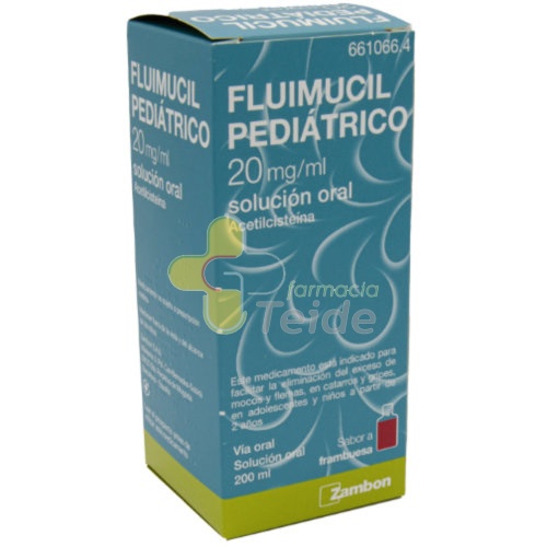 FLUIMUCIL PEDIATRICO 20 mg/ml SOLUCION ORAL , 1 frasco de 200 ml