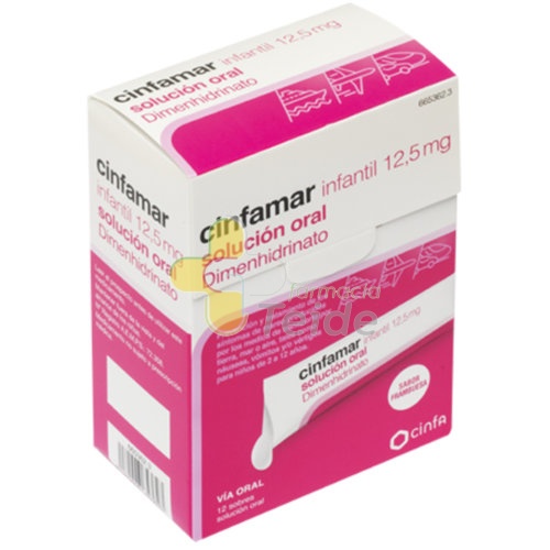 CINFAMAR INFANTIL 12,5 mg SOLUCION ORAL , 12 envases unidosis de 5 ml