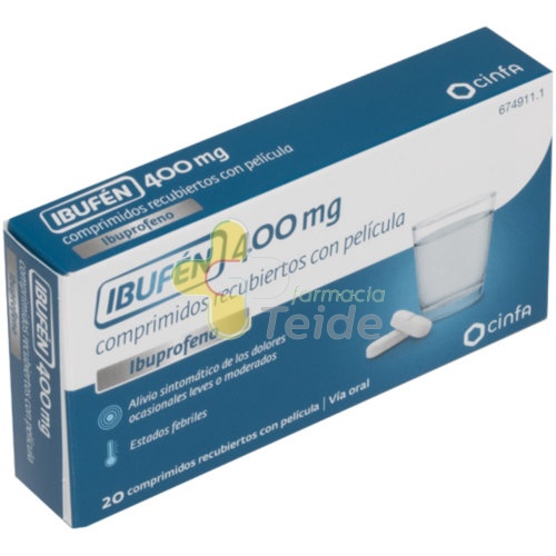 IBUFEN 400 mg COMPRIMIDOS RECUBIERTOS CON PELICULA 20 comprimidos