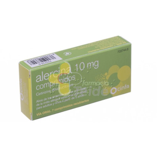 ALERCINA 10 mg COMPRIMIDOS , 7 comprimidos
