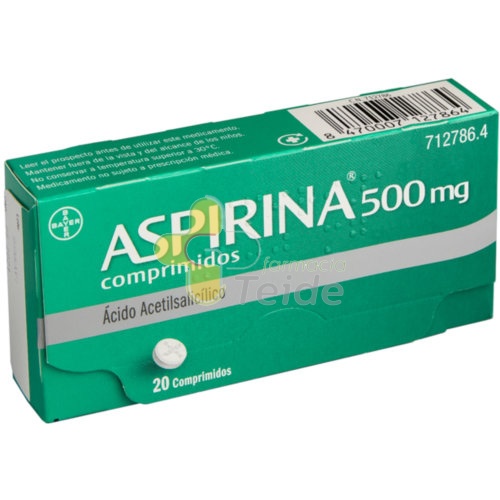 ASPIRINA 500 mg COMPRIMIDOS , 20 comprimidos