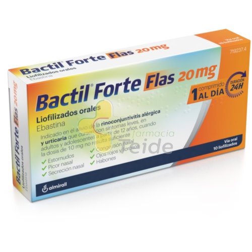 BACTIL FORTE FLAS 20 MG LIOFILIZADOS ORALES, 10 liofilizados orales