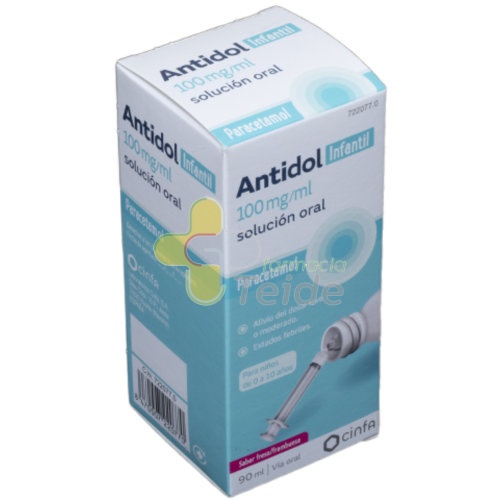 ANTIDOL INFANTIL 100 MG/ML SOLUCION ORAL, 1 frasco de 90 ml