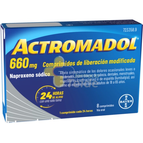 ACTROMADOL 660 MG COMPRIMIDOS DE LIBERACIÓN MODIFICADA 8 comprimidos