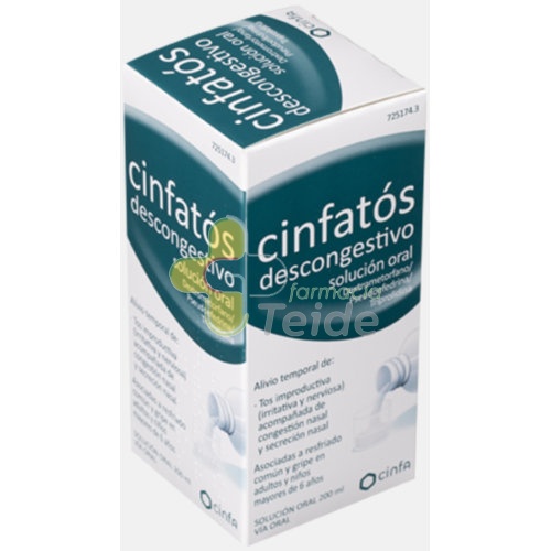 CINFATOS DESCONGESTIVO SOLUCION ORAL, 1 frasco de 200 ml (PET)