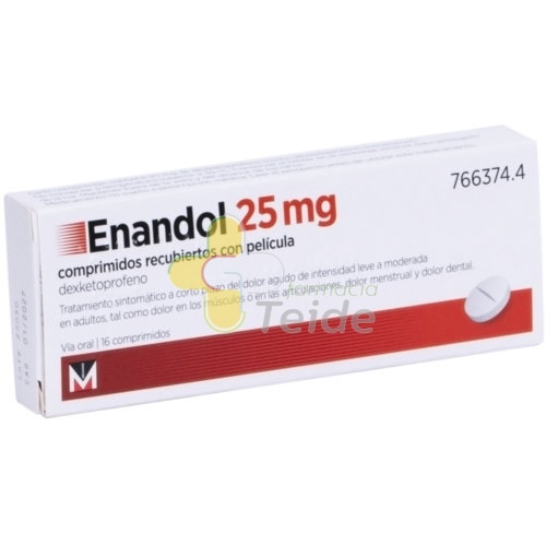 ENANDOL 25 mg COMPRIMIDOS RECUBIERTOS CON PELICULA, 10 comprimidos