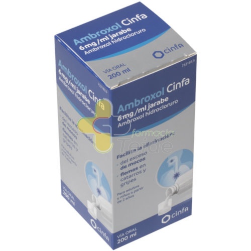 AMBROXOL CINFA 6 MG/ML JARABE, 1 frasco de 200 ml (PET + cierre PP)