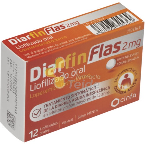 DIARFIN FLAS 2 MG LIOFILIZADO ORAL, 12 liofilizados