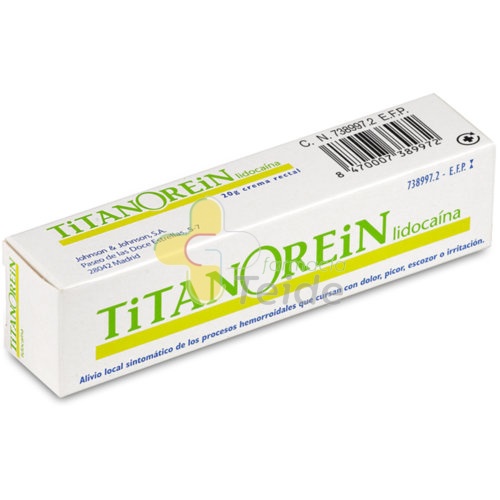 TITANOREIN LIDOCAINA CREMA RECTAL, 1 tubo de 20 g