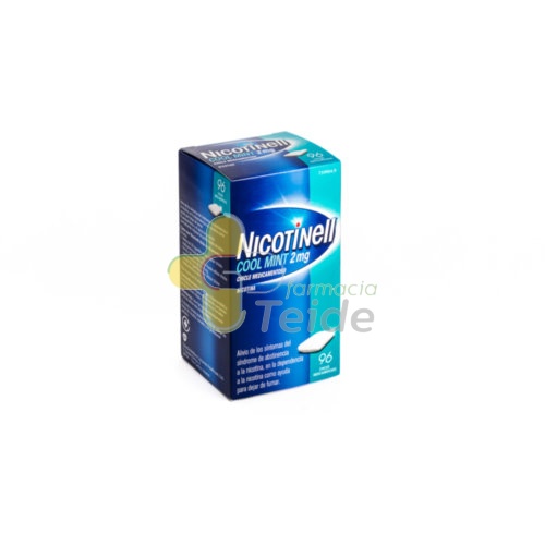 NICOTINELL COOL MINT 2 mg CHICLE MEDICAMENTOSO, 96 chicles
