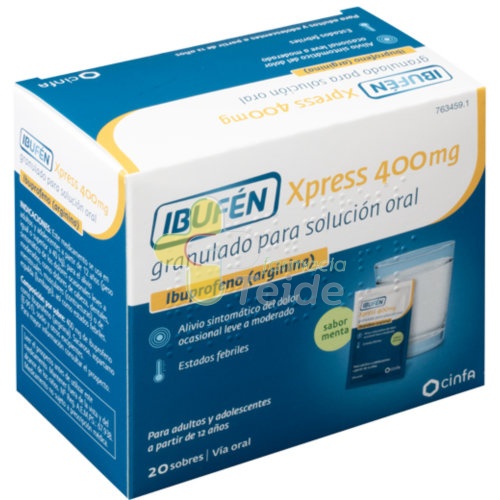 IBUFÉN XPRESS 400 MG GRANULADO PARA SOLUCIÓN ORAL, 20 sobres