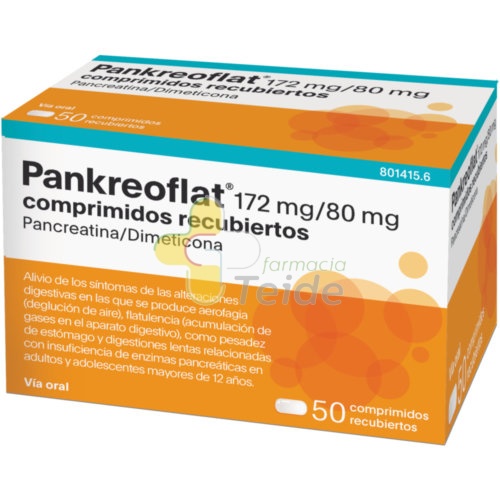 PANKREOFLAT 172 MG/80 MG COMPRIMIDOS RECUBIERTOS  50 comprimidos