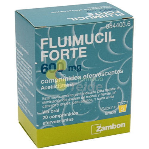 FLUIMUCIL FORTE 600 mg COMPRIMIDOS EFERVESCENTES , 20 comprimidos