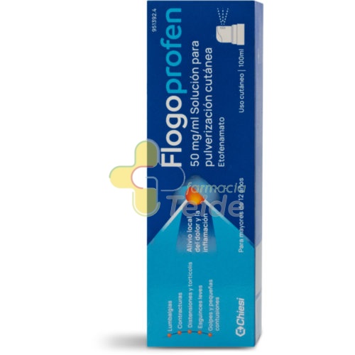 FLOGOPROFEN 50 mg/ml SOLUCION PARA PULVERIZACION CUTANEA , 1 frasco de 100 ml