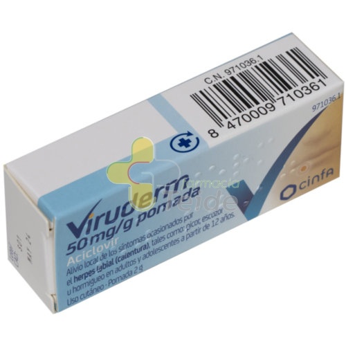 VIRUDERM 50 MG/G POMADA , 1 tubo de 2 g