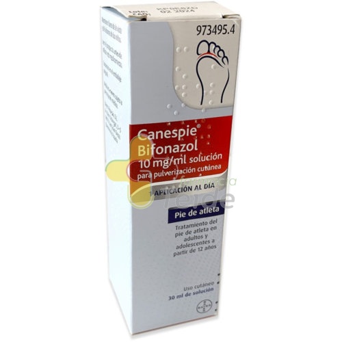 CANESPIE BIFONAZOL 10 mg/ml SOLUCION PARA PULVERIZACION CUTANEA , 1 frasco de 30 ml