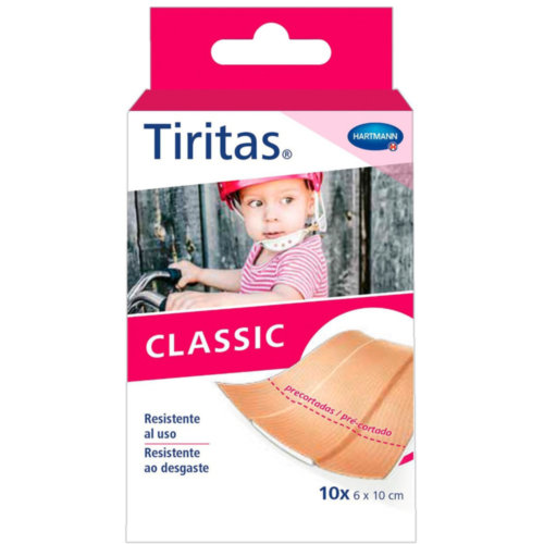 Tiritas classic - aposito adhesivo (10 unidades 10 cm x 6 cm  10 u precortadas)
