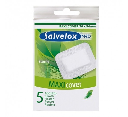 Salvelox med maxi cover - aposito esteril (5 apositos 76 mm x 54 mm)