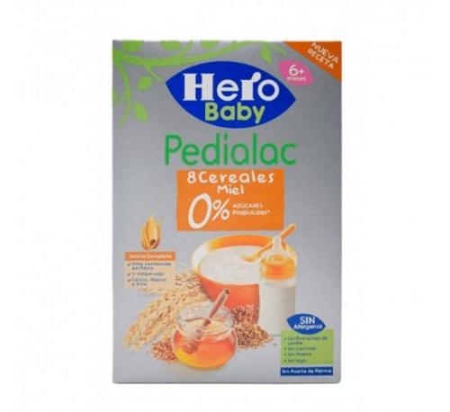 Pedialac papilla 8 cereales y miel - hero baby (340 g)