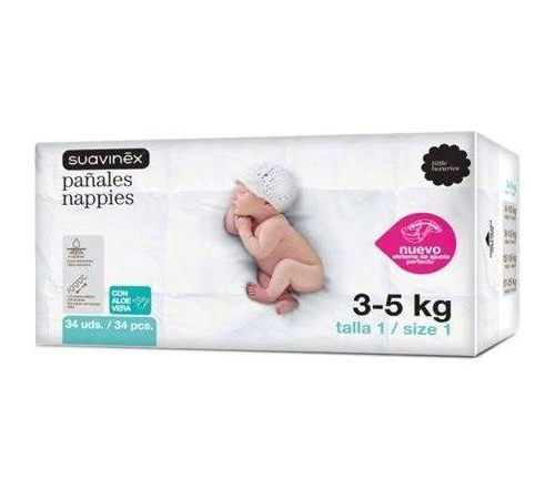 SUAVINEX PAÑAL INFANTIL RECIEN NACIDO (DE  3 A 5 KG 34 U)