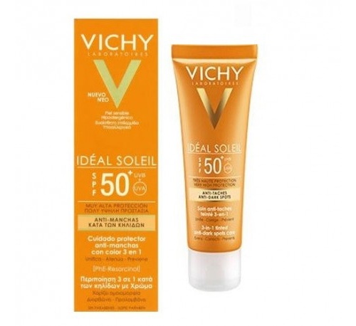 Ideal soleil spf 50+ cuidado antimanchas 3 en 1 (color 50 ml)