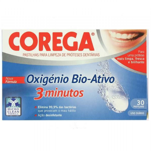Corega oxigeno bio-activo - limpieza protesis dental (30 tabletas)