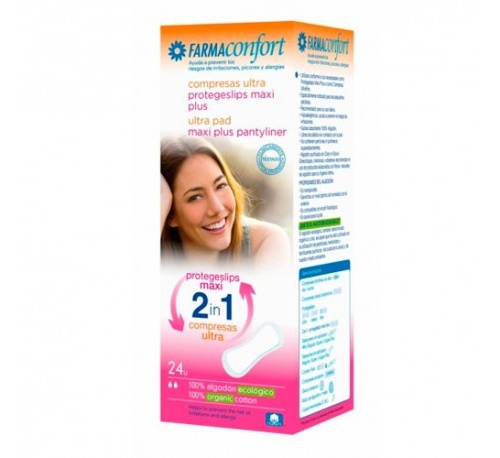 Compresas higienicas femeninas - farmaconfort 2 en 1 protegeslips (maxi plus 24 u)