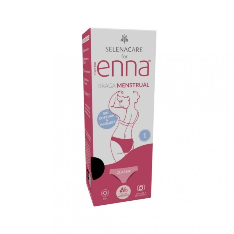 Braga menstrual - enna dia (1 unidad talla 1 flujo medio color negro)