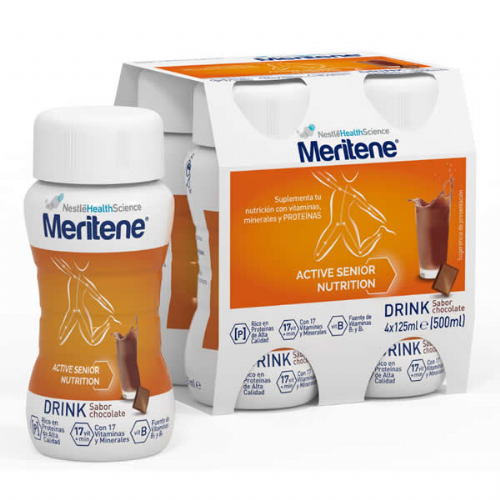 Meritene fuerza y vitalidad drink (pack chocolate 6 u x 125 ml)