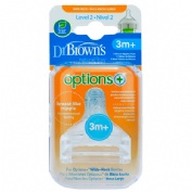Tetina silicona boca ancha options+ nivel 2 dr brown´s natural flow + 3 meses 2 unidades - dr brown´