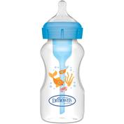 Biberon tetina silicona boca ancha dr brown´s natural flow options+ 1 unidad 270 ml azul bosque - dr