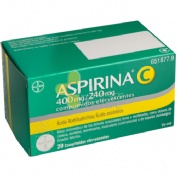 ASPIRINA C 400 mg/240 mg COMPRIMIDOS EFERVESCENTES , 20 comprimidos