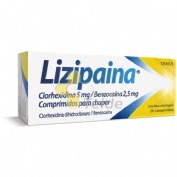 LIZIPAINA CLORHEXIDINA 5 MG/BENZOCAINA 2,5 MG COMPRIMIDOS PARA CHUPAR ,20 comprimidos