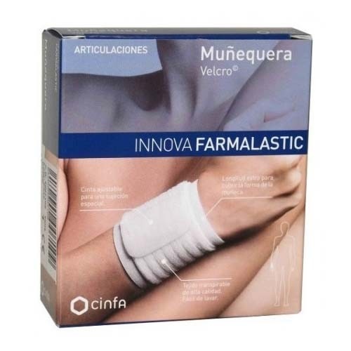 Muñequera universal farmalastic compression tech 1 unidad talla pequeña/mediana color beige - farmal