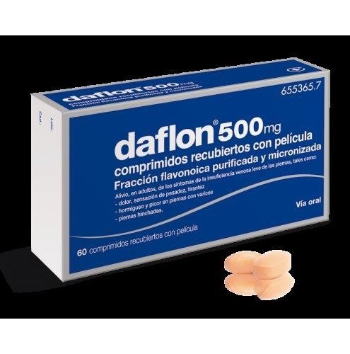 DAFLON 500 MG COMPRIMIDOS RECUBIERTOS CON PELÍCULA, 30 comprimidos