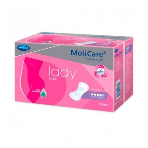 Absorbente incontinencia orina ligera lindor lady pad maxi 5 gotas 14 unidades - molicare premium la