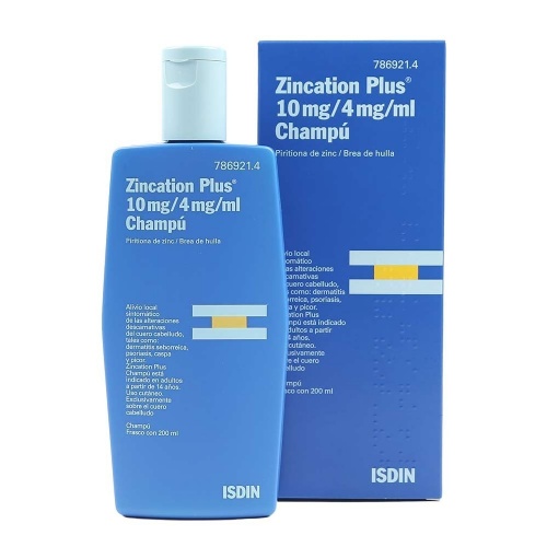 ZINCATION PLUS 10 mg/4 mg/ml CHAMPU , 1 frasco de 200 ml