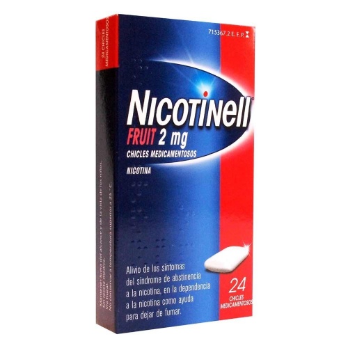 NICOTINELL FRUIT 2 mg CHICLE MEDICAMENTOSO , 24 chicles