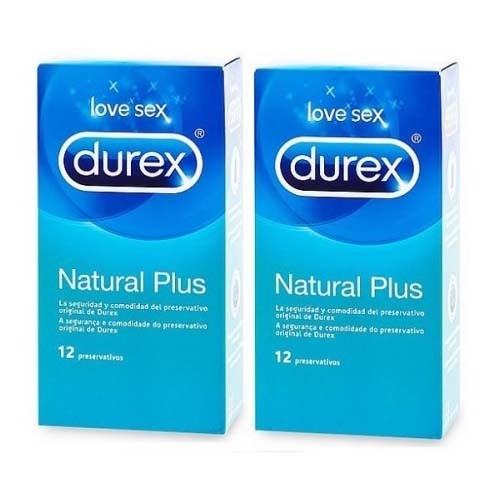 Durex natural plus - preservativos (12 preservativos 2 cajas)