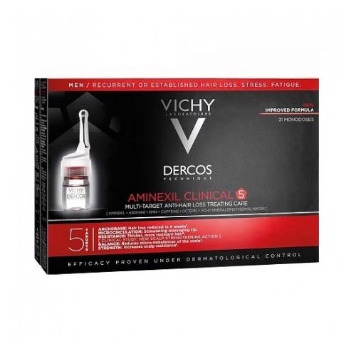 Dercos aminexil clinical 5 hombre (6 ml 21 monodosis)