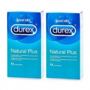 Durex natural plus - preservativos (12 preservativos 2 cajas)